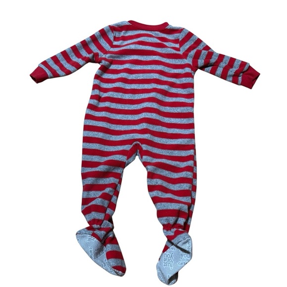 Carter’s Santa Fleece Footed Pajama Striped Christmas Sleeper Baby Boy 12M - Picture 4 of 5